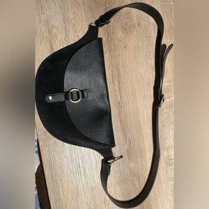 Banana Republic Factory Black Leather Crossbody Bag